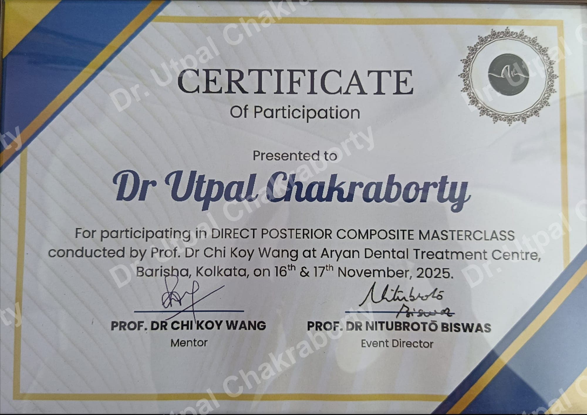 Dr. Utpal Chakraborty — Certificate 18