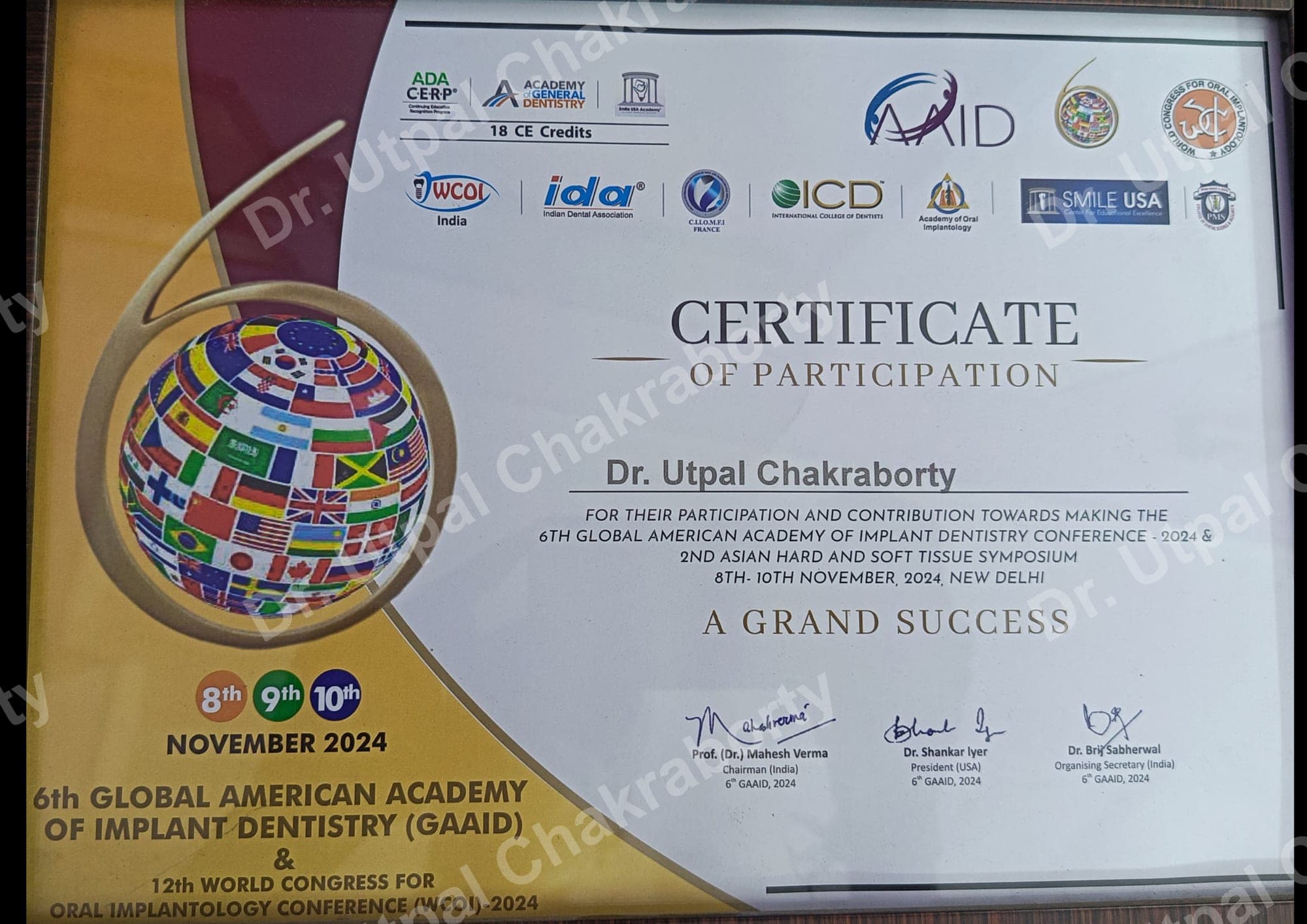Dr. Utpal Chakraborty — Certificate 20