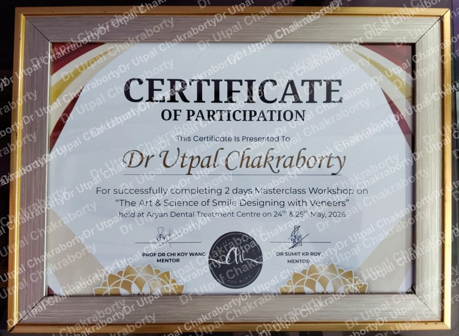 Dr. Utpal Chakraborty — Certificate 21