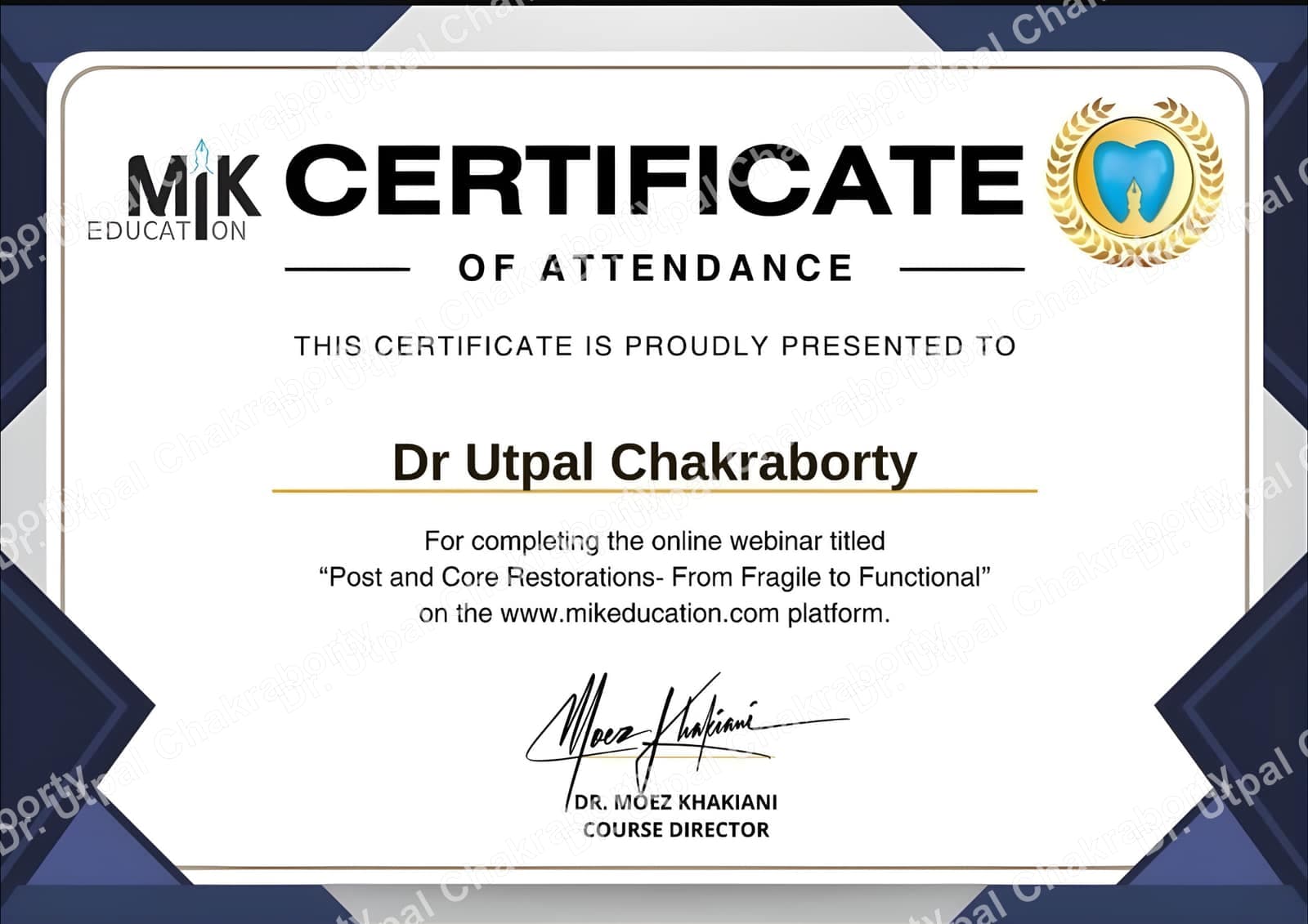 Dr. Utpal Chakraborty — Certificate 5