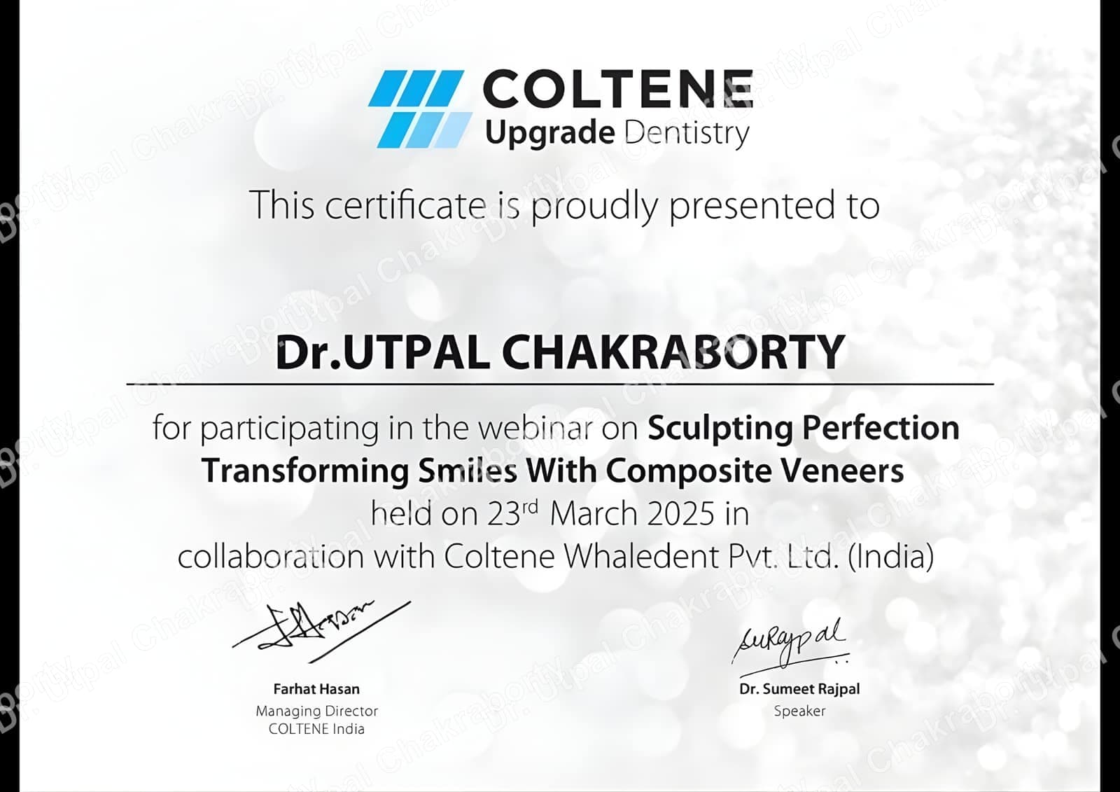 Dr. Utpal Chakraborty — Certificate 6