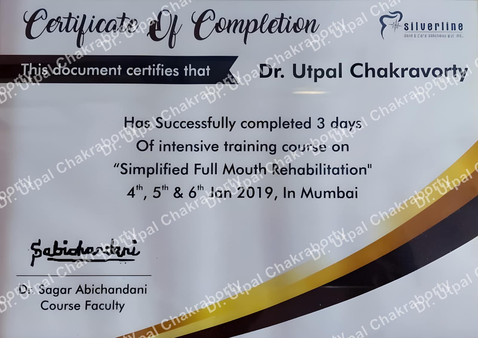 Dr. Utpal Chakraborty — Certificate 8